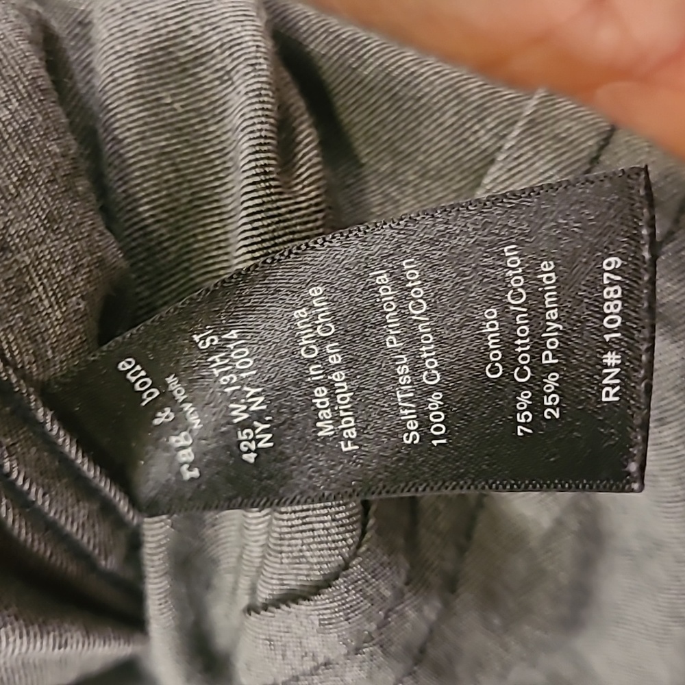 RAG & BONE Dark Grey Denim Cotton Blend Fit 2 Sz S Long Sleeve Button Down Shirt - Picture 6 of 10